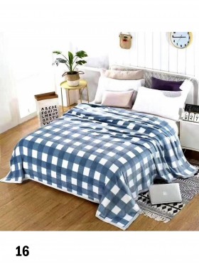 Plaid Print Embroidered Microfiber Soft Printed Flannel Blanket (with gift packaging) 